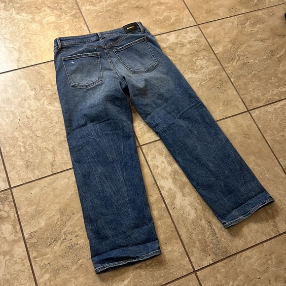 Express Low Rise Medium Wash Baggy Relaxed Straight Blue Jeans 10 Short 10S 10 S - Picture 10 of 16